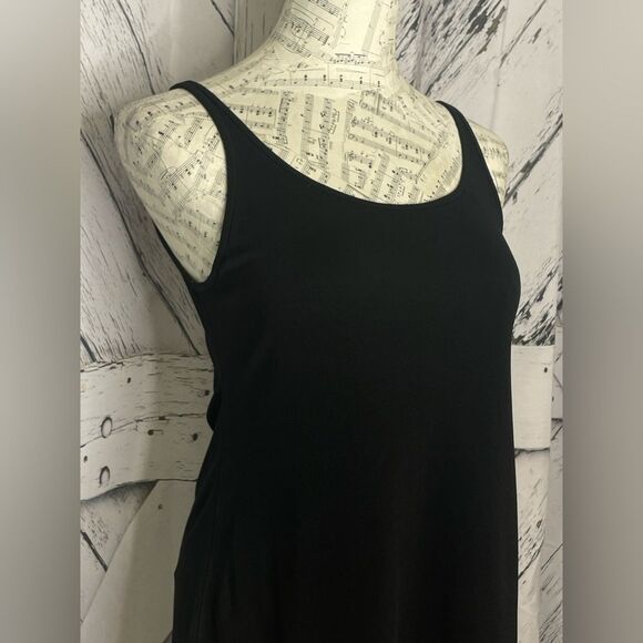 Eileen Fisher Petite Silk Tank Top Tunic Black PS - Picture 3 of 5